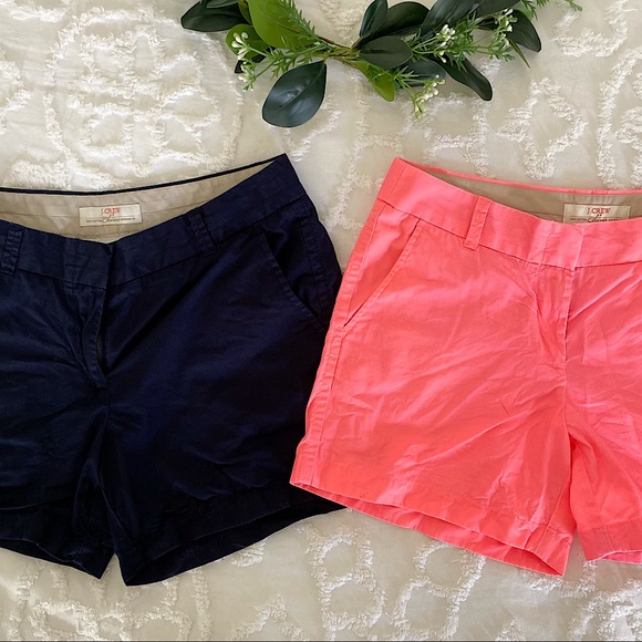 J. Crew Pants - J. Crew Chino Broken In Size 8 Set of 2 Shorts Pink & Navy